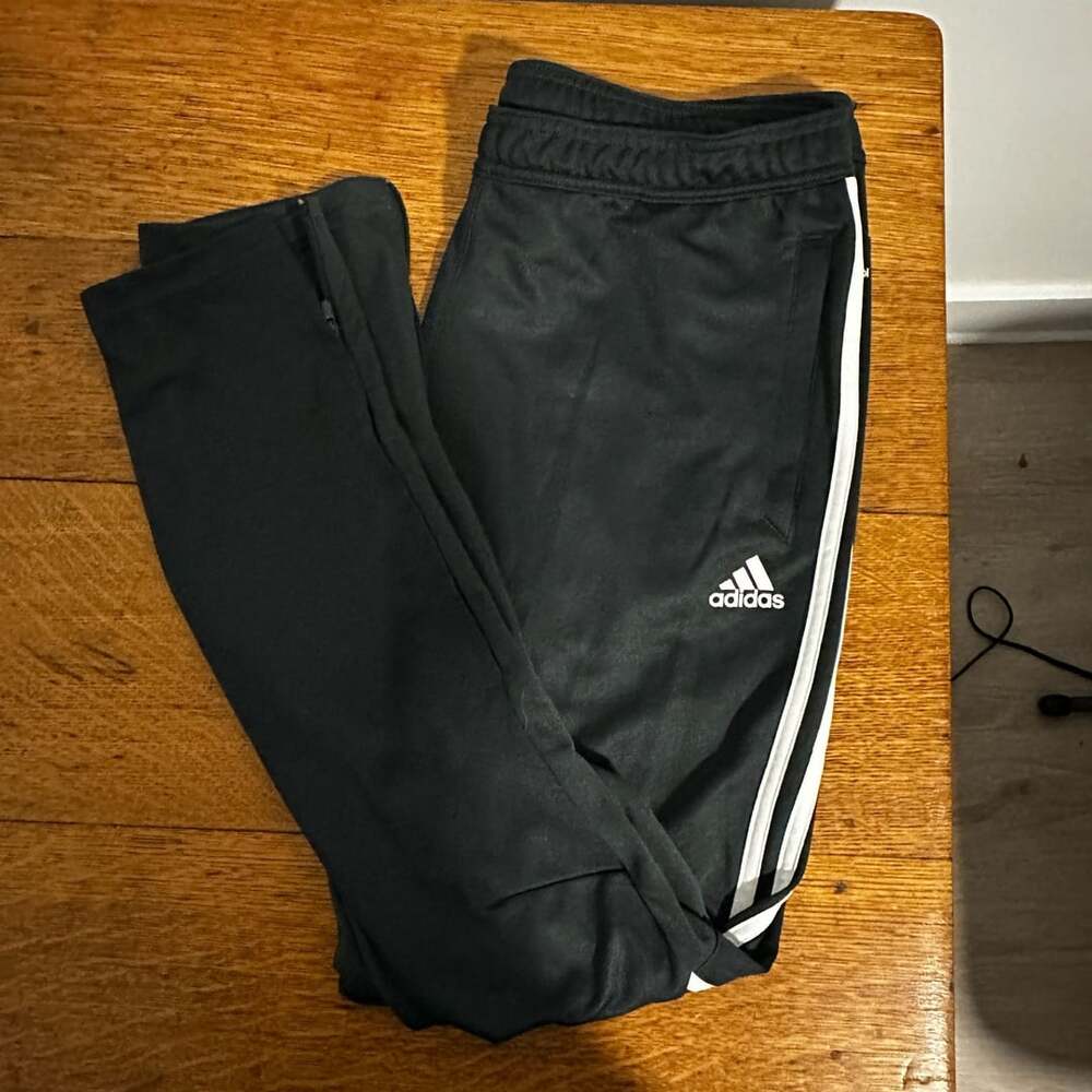 Adidas Climacool  Mens Track Pants Black Three Stripe Zip Ankle
